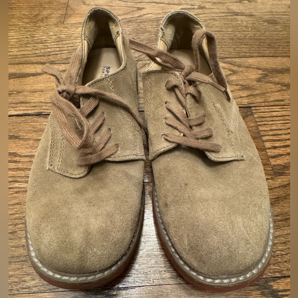 Sperry Top-Sider Caspian Boys Brown Suede Lace-Up Oxford Shoes Size 4M